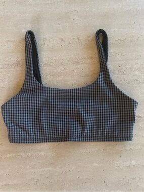 ALO Yoga black and grey gingham sports bra size XS